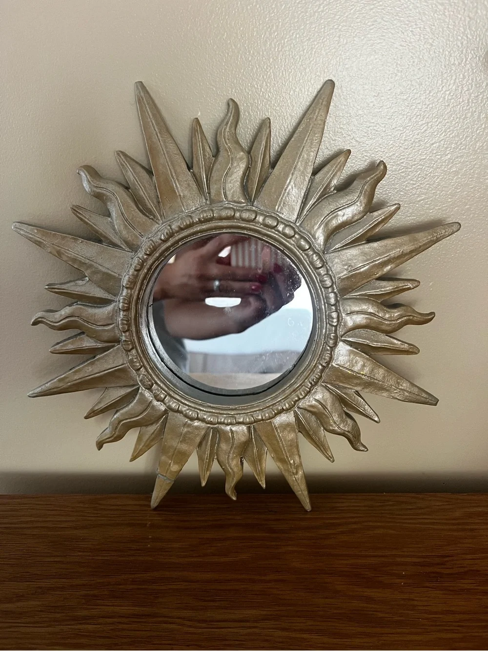 Decorative Sunburst Wall Mirror - Metallic Gold